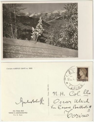 CLAVIERE - TORINO - ALBERGO SANTI -DA CIMA BUE VERSO IL MONGINEVRO -VIAGG.-77335