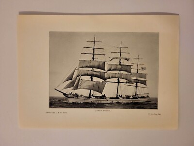 Vintage antiker Tiefwasser Segelschiff Druck - James Rolph