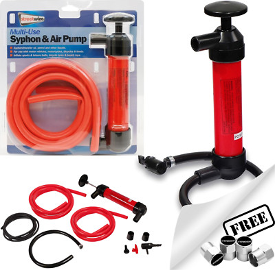 Hand Syphon & Luftpumpe für Auto Öl Benzin Kraftstoff Mehrzweck Transfer Kit SWSP. Kappe  