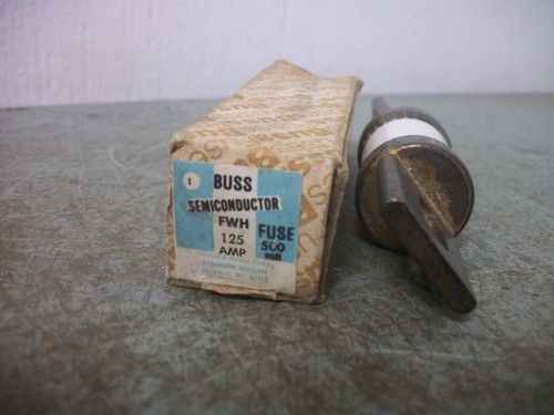 BUSSMANN SEMICONDUCTOR FUSE FWH125 125AMP 500VOLT NIB - Picture 2 of 2