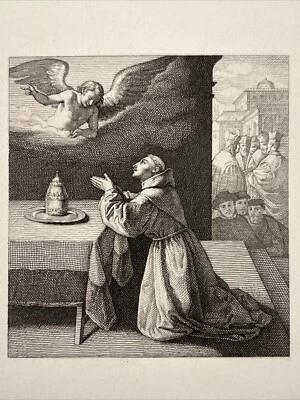 Zurbaran St Franciscus Antiquarisch Kunstdruck 1872 Stahlstich Radierung Galerie - Bild 1 von 4