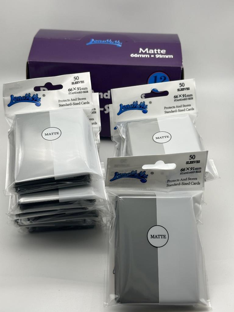 1 Box of 600 Counts -12 packs Grey Color Front Matte Card Sleeves Standard  MTG