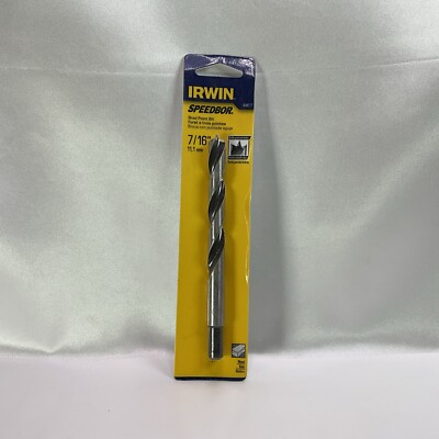 Irwin Tools 49617 7/16'' SPEEDBOR Brad Point Drill Bit, 3/8'' Reduced Shank