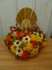 Unique Turkey Thanksgiving Fall Floral Table Arrangement /Centerpiece - Air BNB