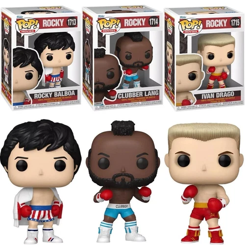 ROCKY BALBOA DRAGO CLUBBER LANG 1713 1714 1715 FUNKO POP! SET MAN CAVE GIFT