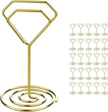 26Pcs Table Number Holders, Place Card Holders, Small Card Stands Gold 