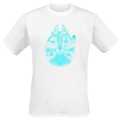 Star Wars T-Shirt Herren Blue Falcon weiß Disney, Fan-Merch, Filme, TV-Serien