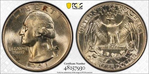 1941-D Washington Quarter PCGS MS64