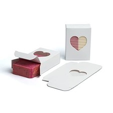 Heart Window Soap Boxes White Recyclable Handmade Wholesale Elegant 1000 Pack