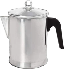 Heavy Duty Stove Top Percolator Coffee Pot Maker Aluminum Steel 9-Cup