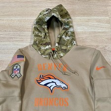 Nike Denver Broncos Hoodie Men  s S Brown  Salute To Service  Pullover Sweatshirt