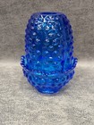 Fenton blue hobnail vintage glass fairy lamp ~ AS-IS tiny chip ~ read and look ~ — photo 4
