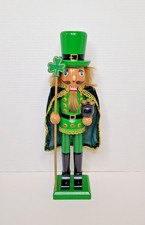 Leprechaun Nutcracker with Shamrock Staff and Pot of Gold