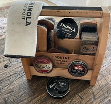 Vintage Esquire Footman Deluxe Shoe Valet Wood  Brushes, Polish  More