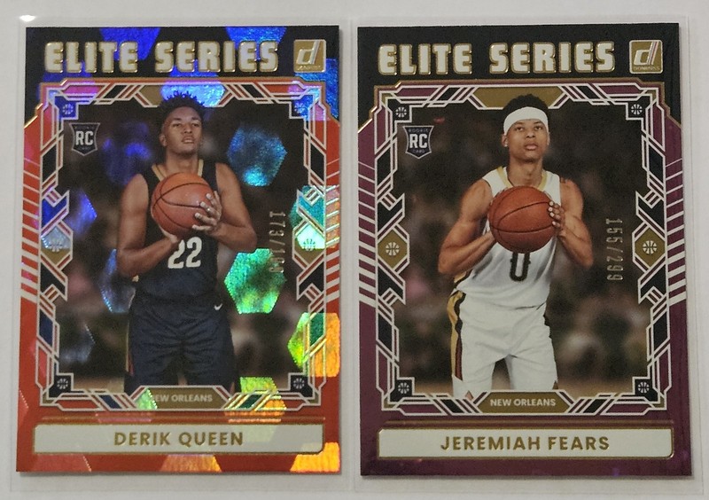 Derik Queen 2025-26 Donruss Elite Series Red Cubic RC /199 & J Fears Purple/299 