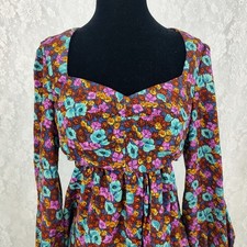 Cider Retro Floral Mini Dress Womens Large 
