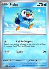 Piplup 027/094 Near Mint Common Phantasmal Flames Pokemon