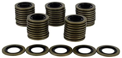 50PCS M14 Self-Centered Bonded Seal Oil Washers Gasket, Engine Oil Crush 