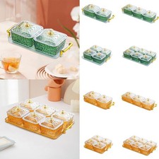 Trockenfrüchte Snack Servierplatte Süßigkeiten Nüsse Schale mit Deckel Keksdose geteilt