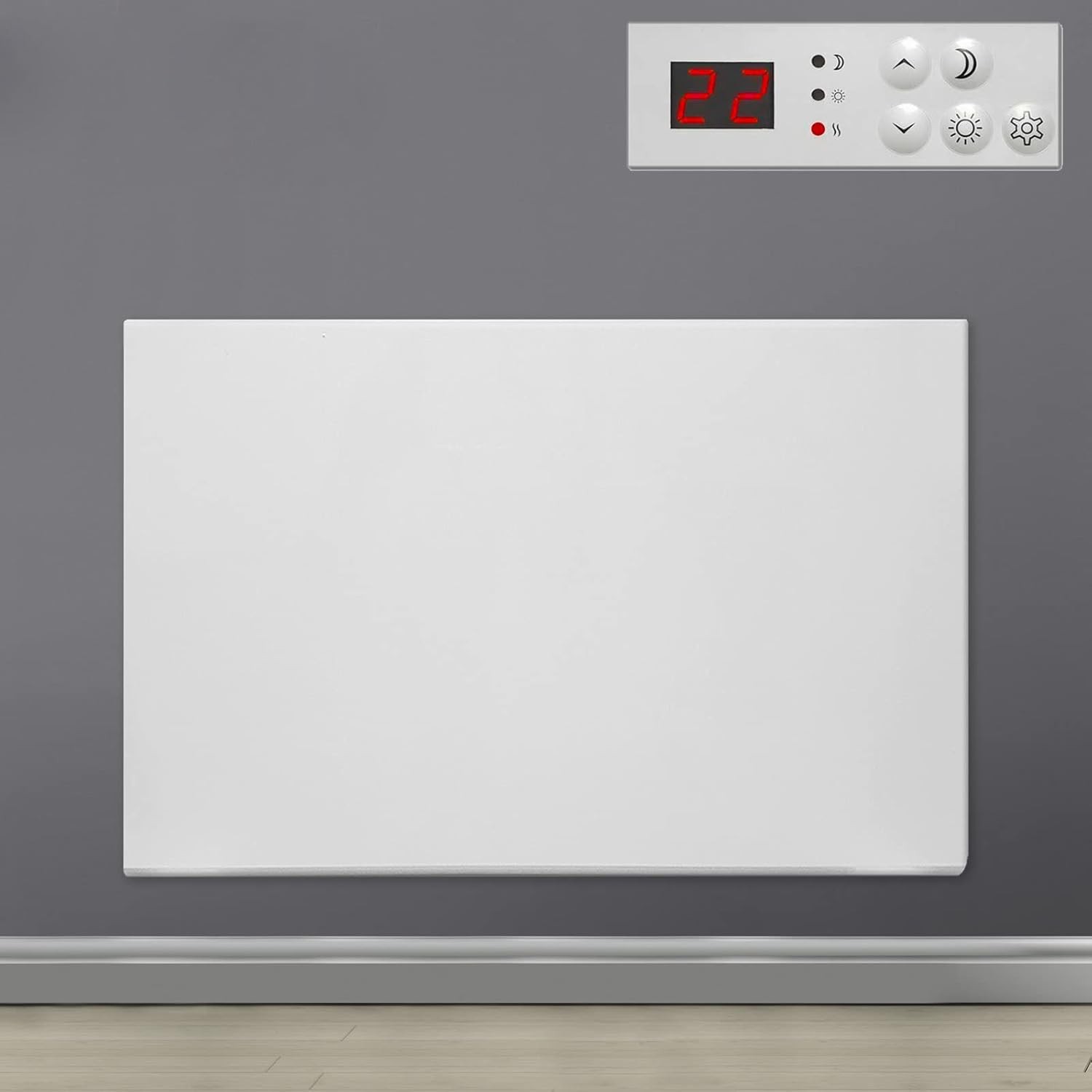 Purus Eco Electric Radiator Panel Electric Heater Bathroom Safe Setback Timer L