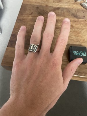 Sonderanfertigung 925 Silber Ring mit LW Initialen Größe O