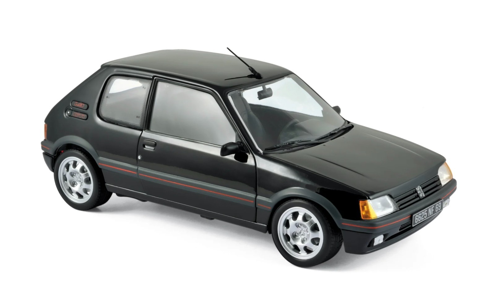 Peugeot 205 GTi 1.9 1988 Noir Miniature Norev 1/18 Retrouvez l'Émotion des Années Turbo