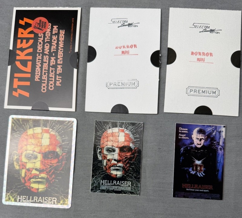 Vintage Prismatic Foil Stickers Hellraiser Pinhead Lot of 3. VERY RARE! Mint HTF