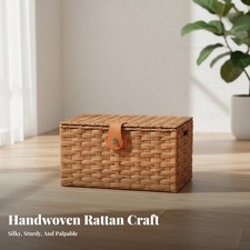 Geflochtene Kiste mit Deckel Rattan-Optik Kiste mit Deckel Dekorativ für Eltern