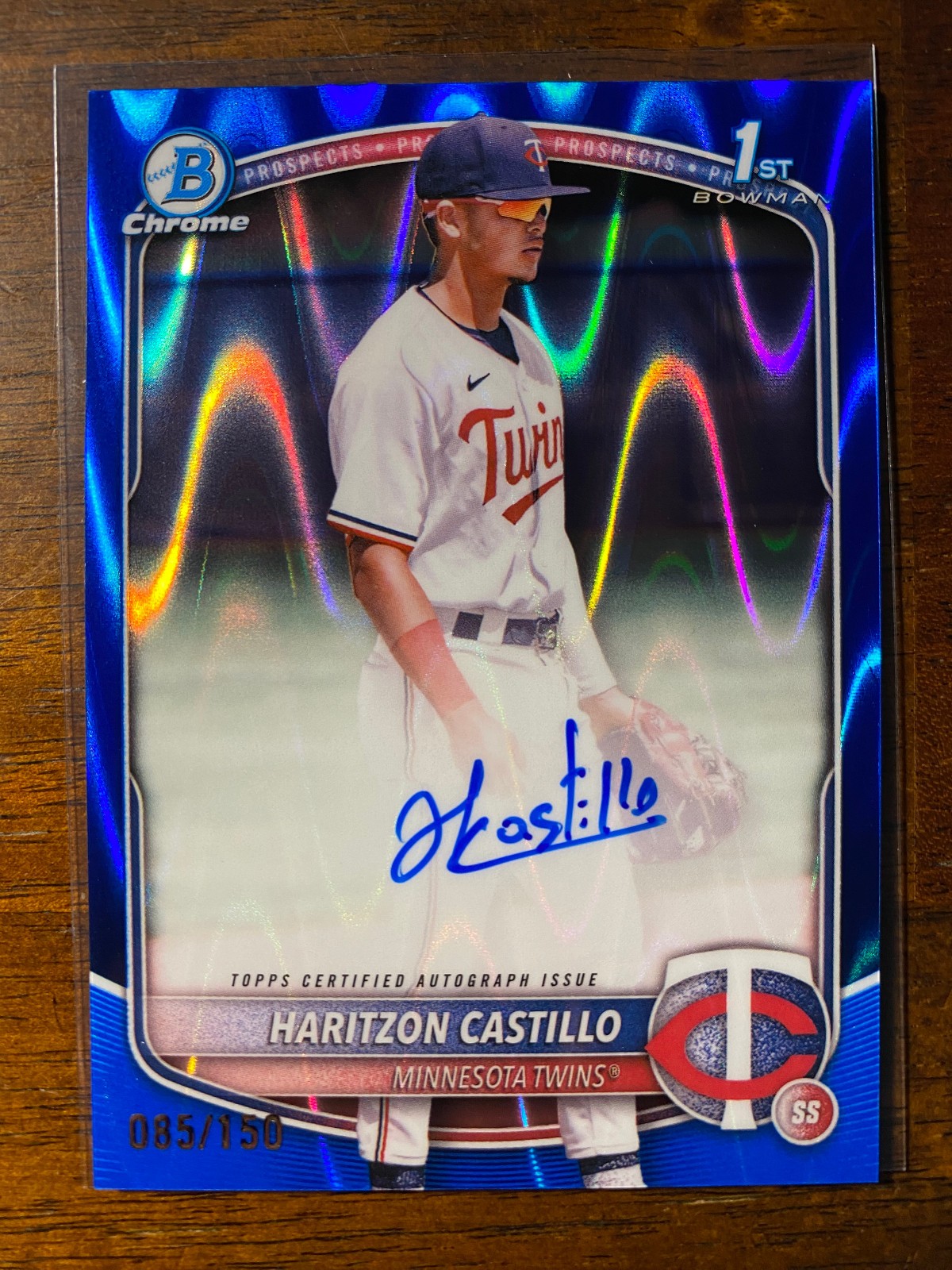 2025 Bowman Chrome Haritzon Castillo #CPA-HC 1st Prospect Blue Raywave Auto /150