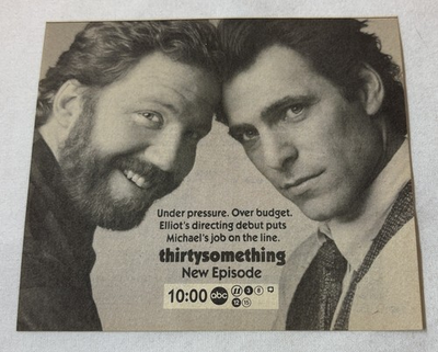 #ad 1990 ABC tv ad THIRTYSOMETHING under pressure over budget $6.99