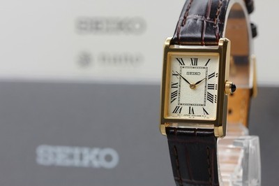 [NEUWERTIG] SEIKO 4N30-00H0 Nano Universe Gold Roman Dial Tank Quartz Damenuhr