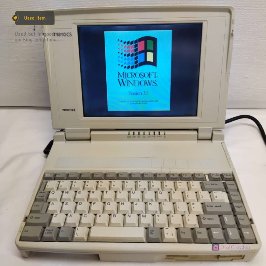 TOSHIBA T1910CS/120 PA1113E LAPTOP COMPUTER MS DOS RETRO COMPUTING