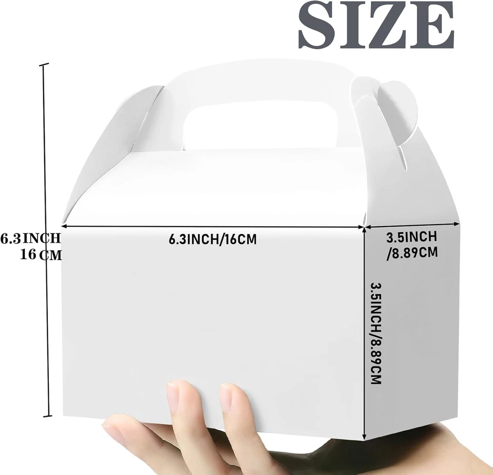 Cajas de regalo blancas personalizables, paquete de 30 - Cajas de golosinas ecológicas con asas Foto 4 de 4