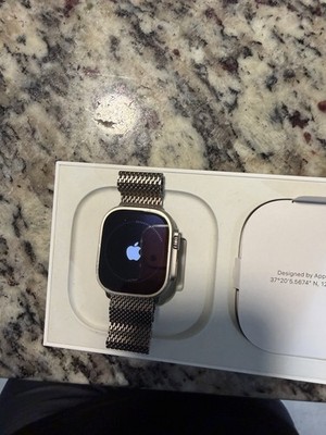 Apple Watch Ultra 49mm Titanium Case Silver Stainless Steel Band
