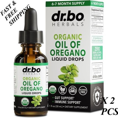 2 BOTTLES-LUXRY NEW Oregano Oil Organic Liquid Drops - 6Month Supply Organic Oil