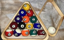 Complete Set Of Balls, 3 Racks, Table Brush, Cue Tip Repair Kit, 19 Chalk, Etc.