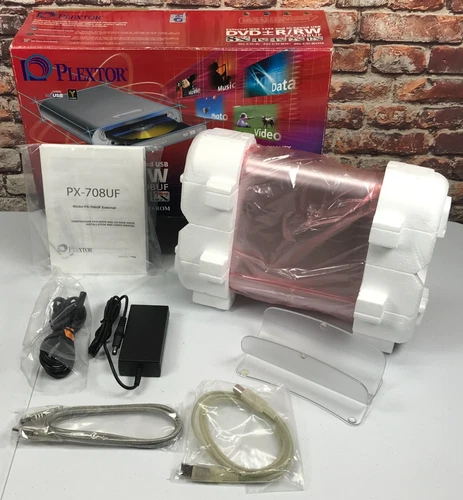 Plextor PX-708UF DVD and CD Rewritable Drive DVD+R/RW Hi-Speed USB New Open Box