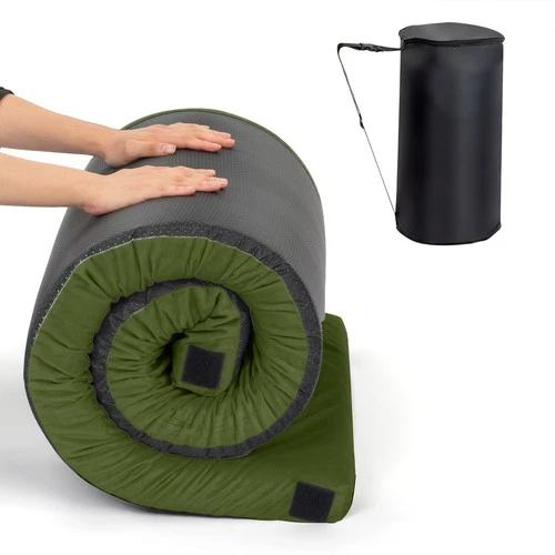 Portable Memory Foam Camping Mattress Floor Mat Roll Up for Guests Kids Adult