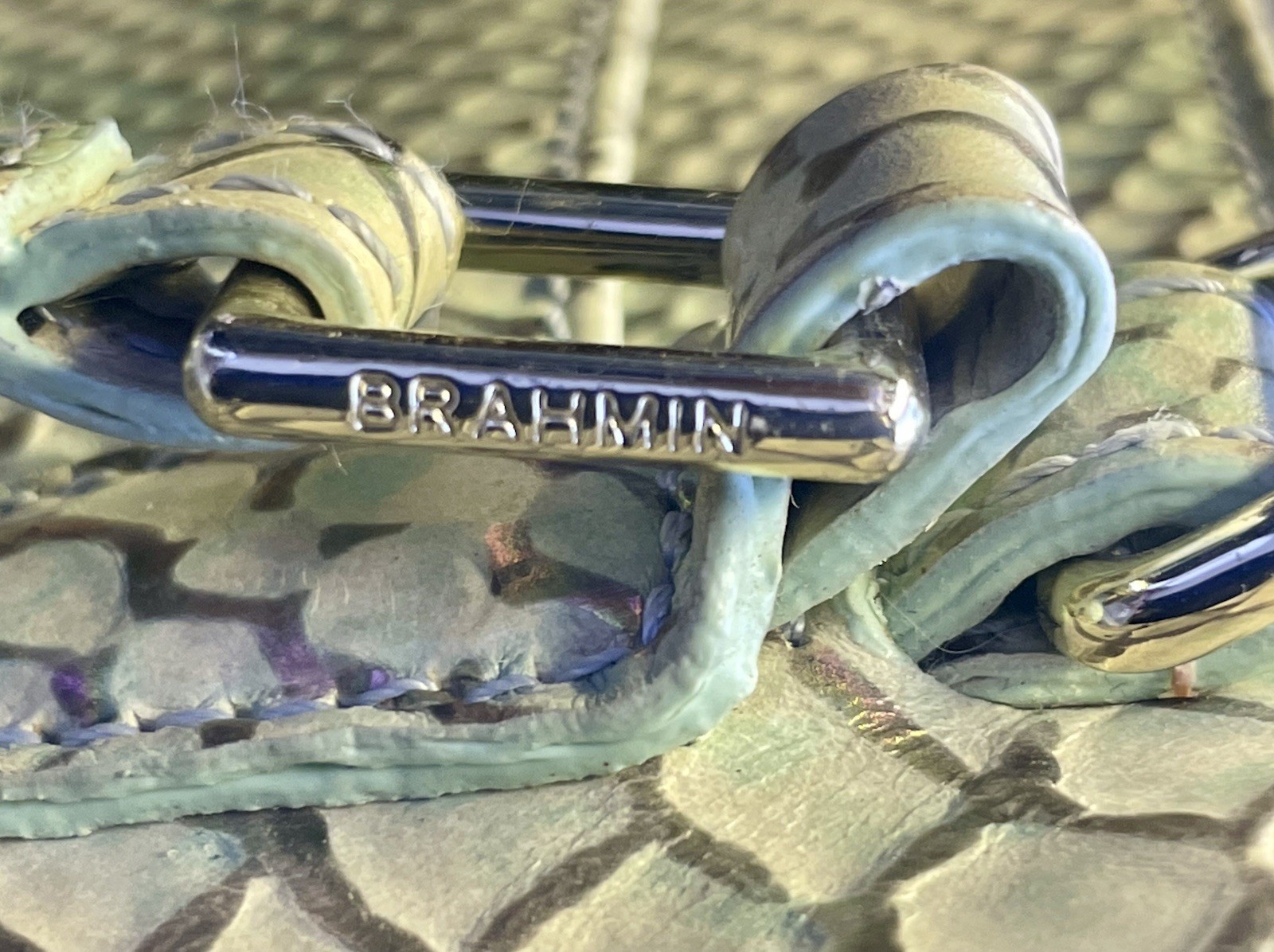 Brahmin Harrison Carryall Opal Seville Python Lea… - image 7