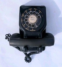 Telefono da parete vintage anni 60 Leich quadrante rotante nero ufficio casa convertibile