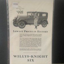 Vintage 1928 Willys Knight Lowest Prices In History Ad Advertisement