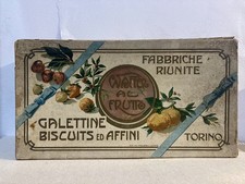 Antique Cookie Box Fabbr. Riunite Galettine Biscuits 1910 Swiss Cafe
