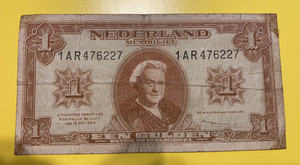 Netherlands  1 Een Gulden 1945  Rare
