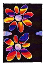 ACEO  Flower Power by C Autumn Trapp ATC Original Art