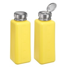 Liquid Dispensers Push Down, Pump Bottle 500ml 17oz 2 PCS Yellow