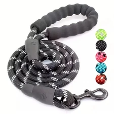 Reflective Nylon Dog Leash with Padded Handle Heavy Duty Rope for Large Dogs