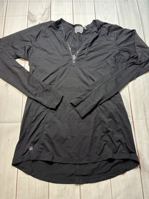 Athleta Black Long Sleeve Quarter Zip Athletic Jacket Medium