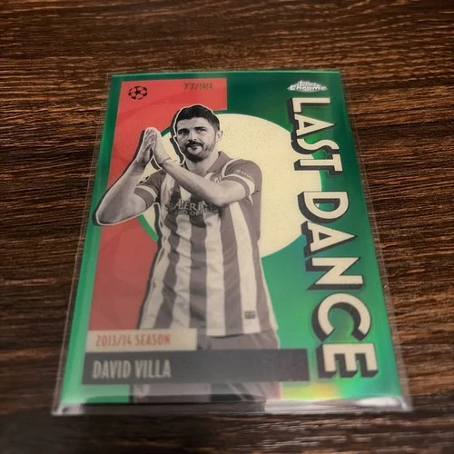 David Villa 2025-26 Topps Chrome UEFA UCC Last Dance Green Refractor /99 #LD-5