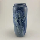 Sarah Timberlake Signed Weller Hudson Antique Art Pottery Vase Irises Flowers