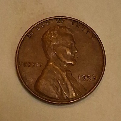 1953 Lincoln Wheat Small Cent Bronze BN Circulated One Cent Uncertified US Coin